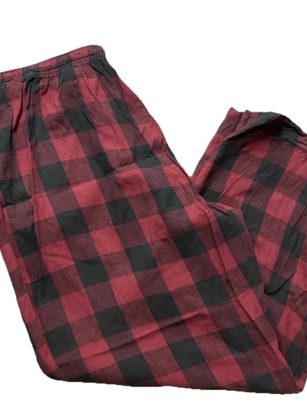 Men’s Croft & Barrow Buffalo Plaid Red Black Pajama Lounge Pants Size XXL 2XL